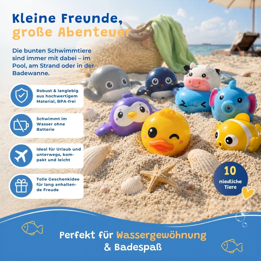 Schwimmende Tiere für Babys und Kinder