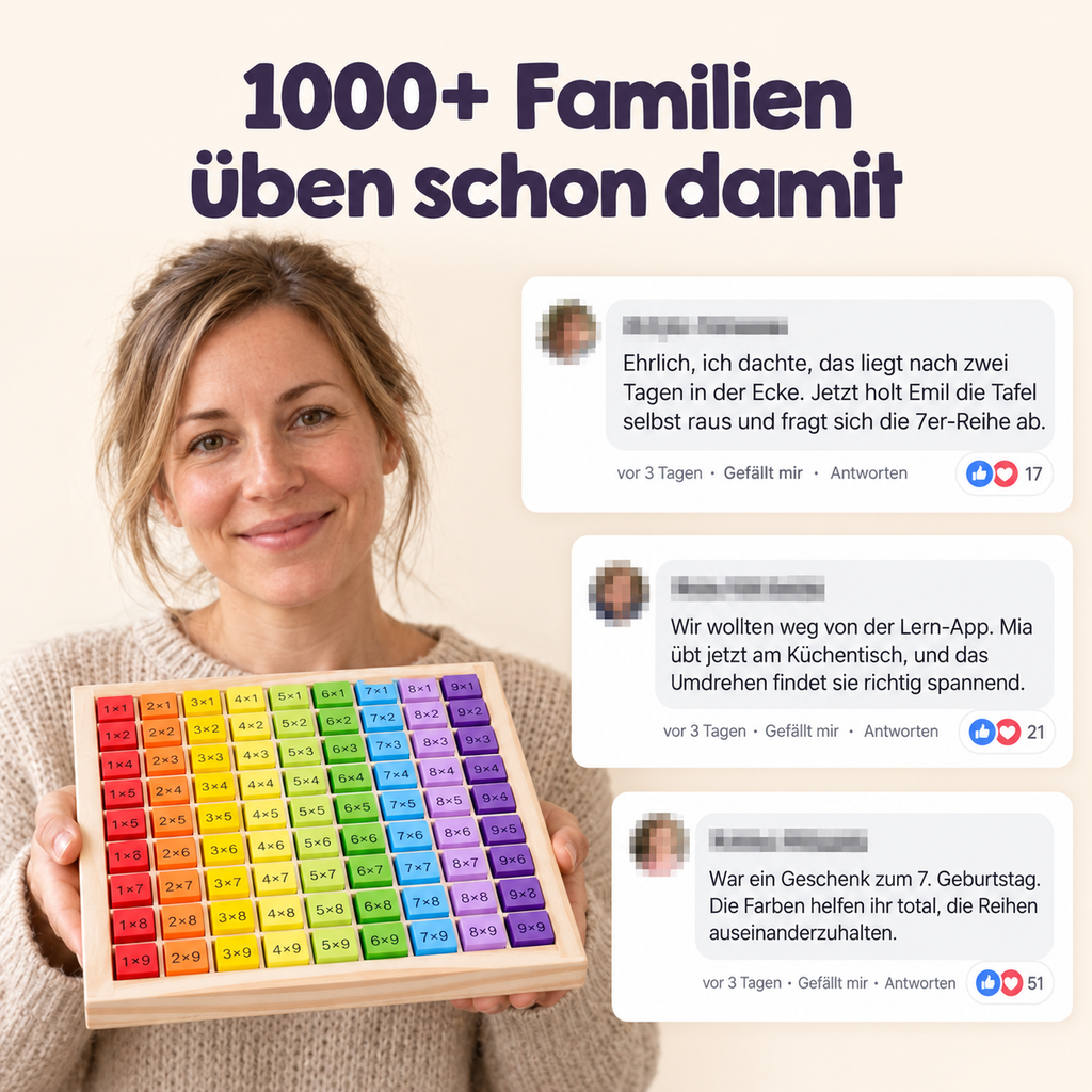 Einmaleins-Holztafel