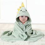 Hochwertiges Kapuzenhandtuch-Set mit Baby-Tiermotiv aus Flanell und Plüsch für Babys