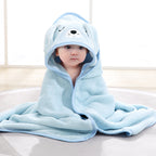 Hochwertiges Kapuzenhandtuch-Set mit Baby-Tiermotiv aus Flanell und Plüsch für Babys