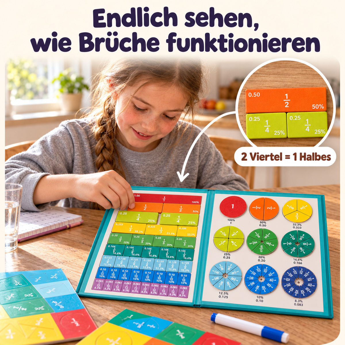 Magnetisches Mathebuch - Bruchrechnen leicht gemacht