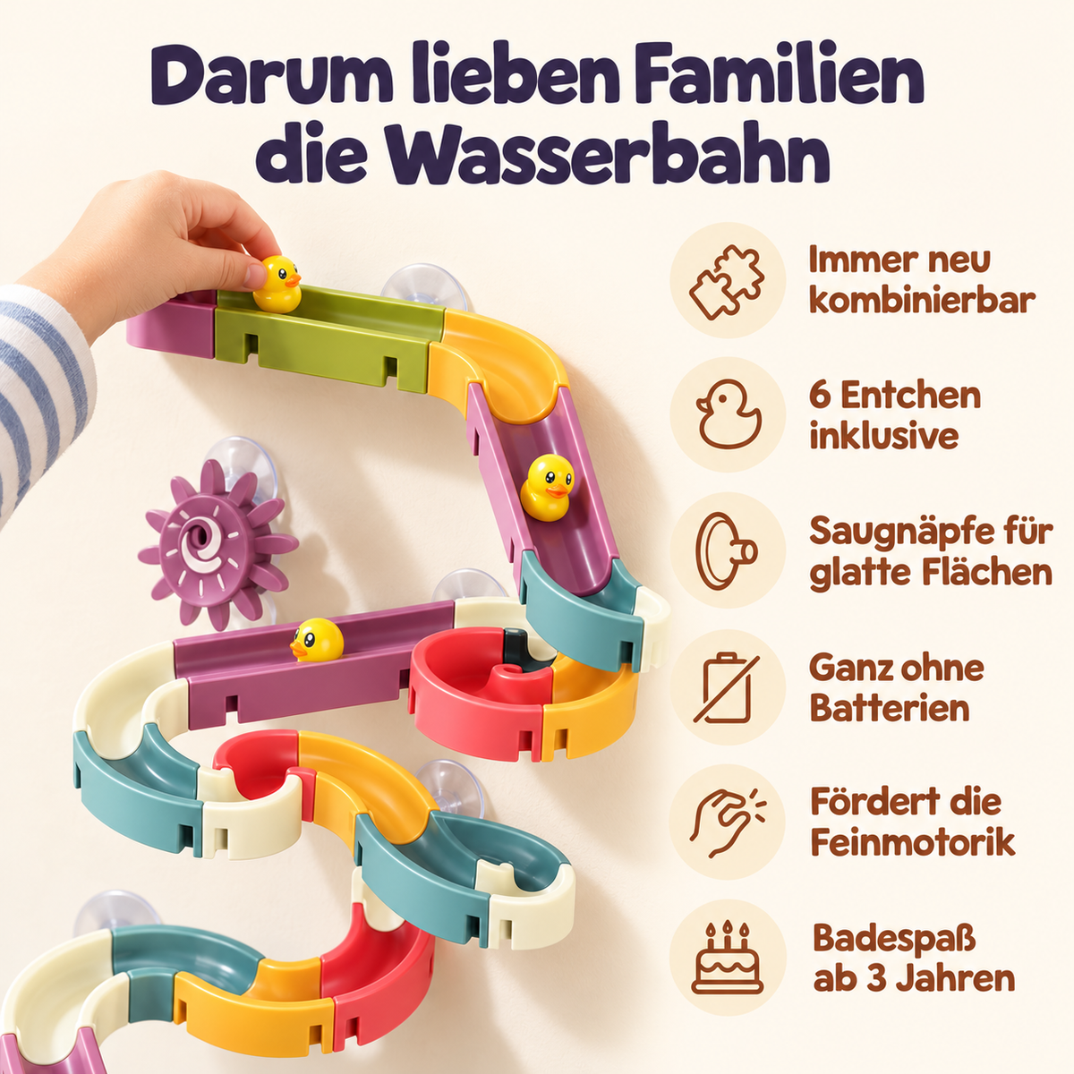 Wasserbahn für die Badewanne – Badespaß ab 3 Jahren