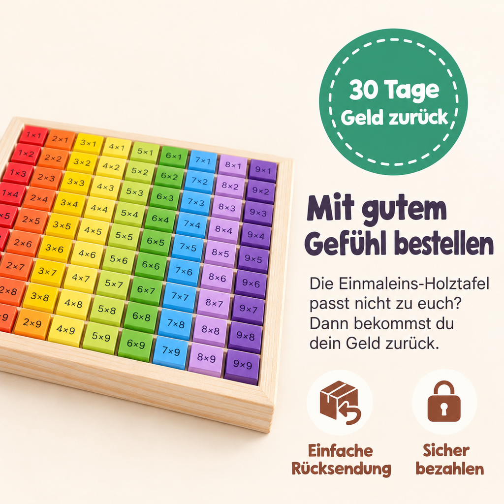 Einmaleins-Holztafel
