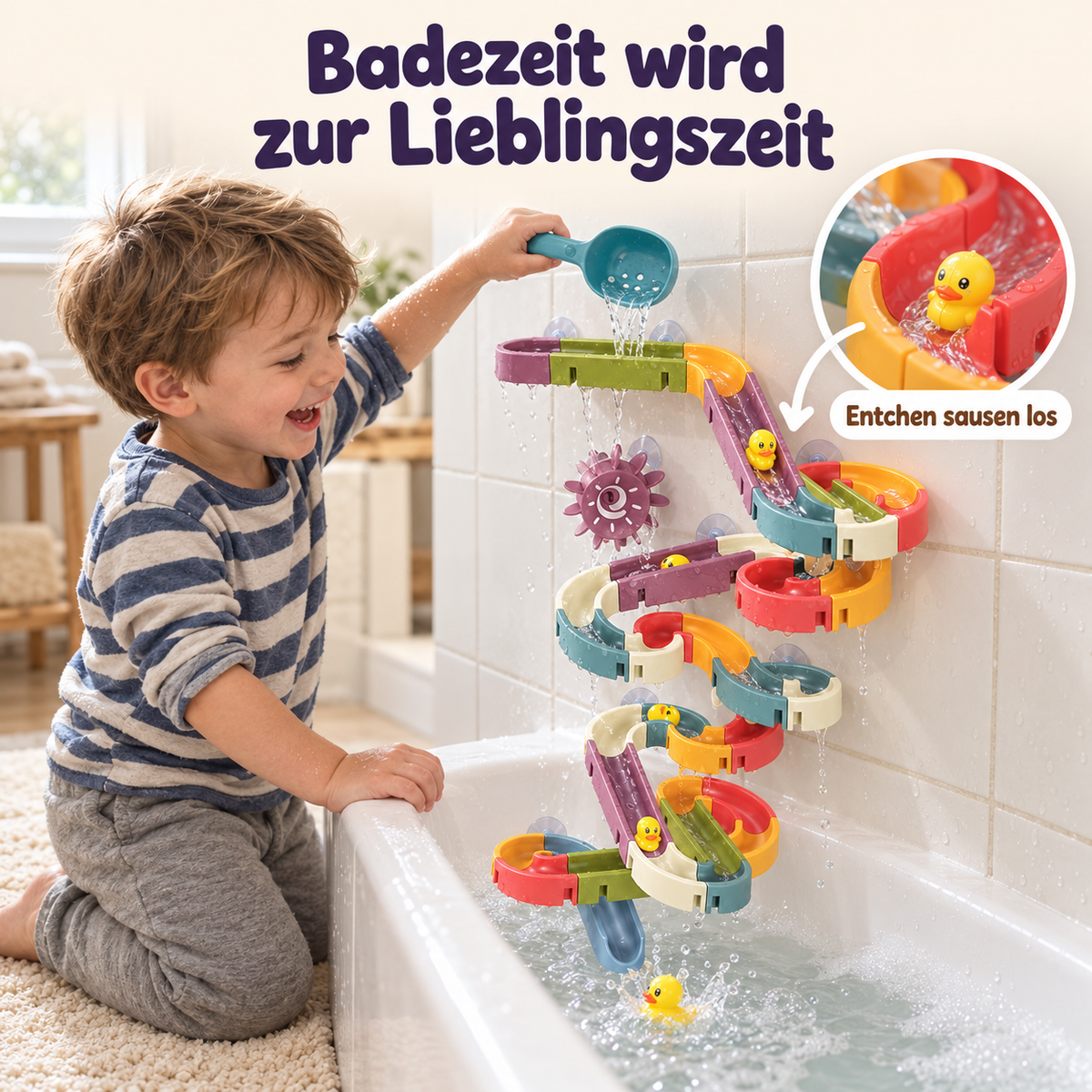 Wasserbahn für die Badewanne – Badespaß ab 3 Jahren