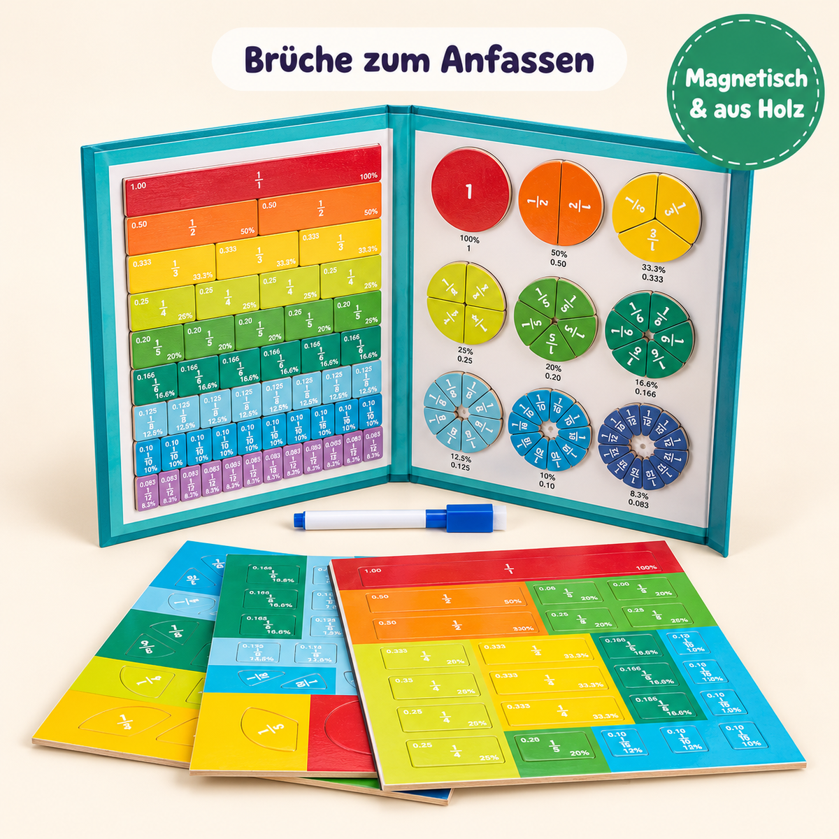 Magnetisches Mathebuch - Bruchrechnen leicht gemacht
