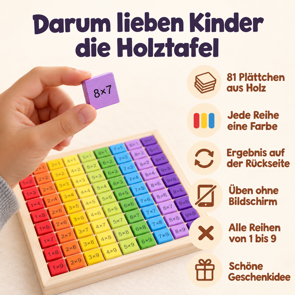 Einmaleins-Holztafel